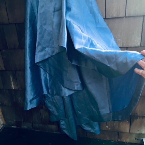 Adrianna Papell 6 Womens Mikado High Low Gown Blue Frost Special Occasion Dress - Picture 13 of 13